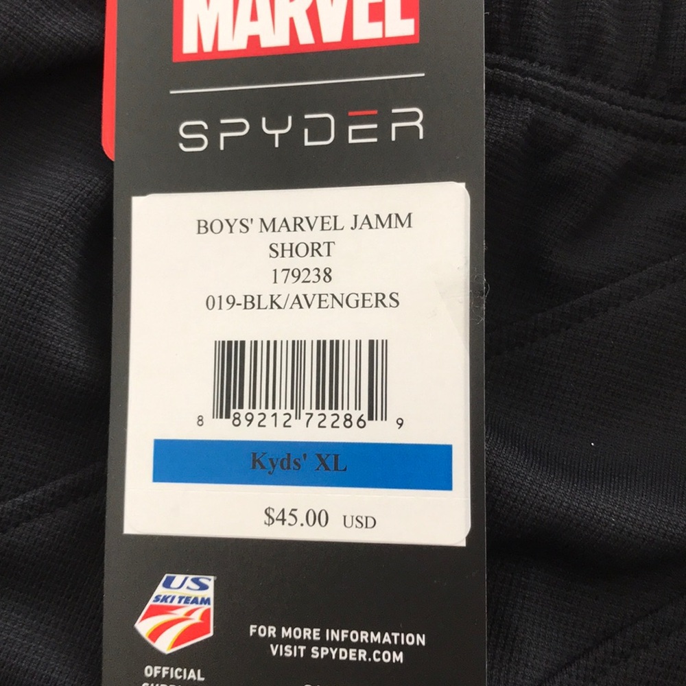 Spyder Marvel Avengers Jamm Shorts NWT Boys XL - Picture 4 of 7